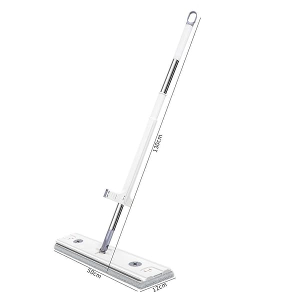 Universal flad gulvmoppe tør og våd mikrofibermoppe med selvudvrider til køkken Dark Grey 50cm