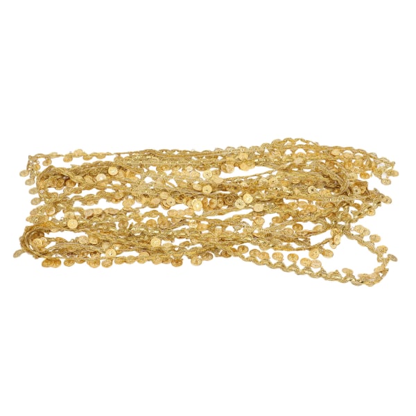 10 Yards guldtaljekæde Etnisk stil håndværk Rund 8-bladsblomst polering guldmavekæde til strandkjole bikini