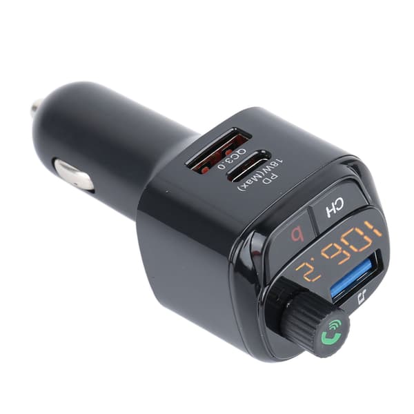 Bluetooth 5.0 FM-sender MP3-afspiller Dobbelt USB-biloplader