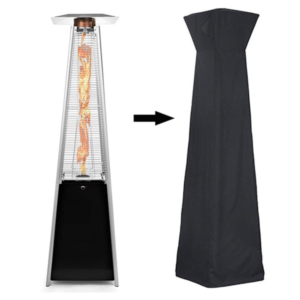 Skyddande överdrag för uteterrassvärmare, Patio Heater Cover Protector Canopy (Svart 221x84cm)
