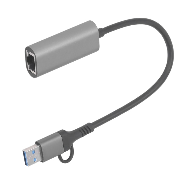 USB till Ethernet-adapter Typ C RJ45 1000 Mbps Aluminiumlegering Plug and Play USB 3.0 Hub för Laptop Desktop Telefon RJ45 1000 Mbps