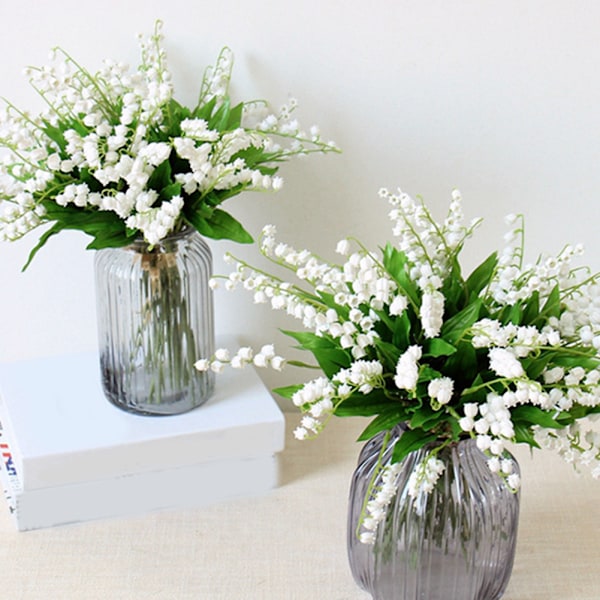 6-pack Konstgjorda Liljekonvaljer - Högkvalitativa Konstblommor för Hem- och Bröllopsdekoration
