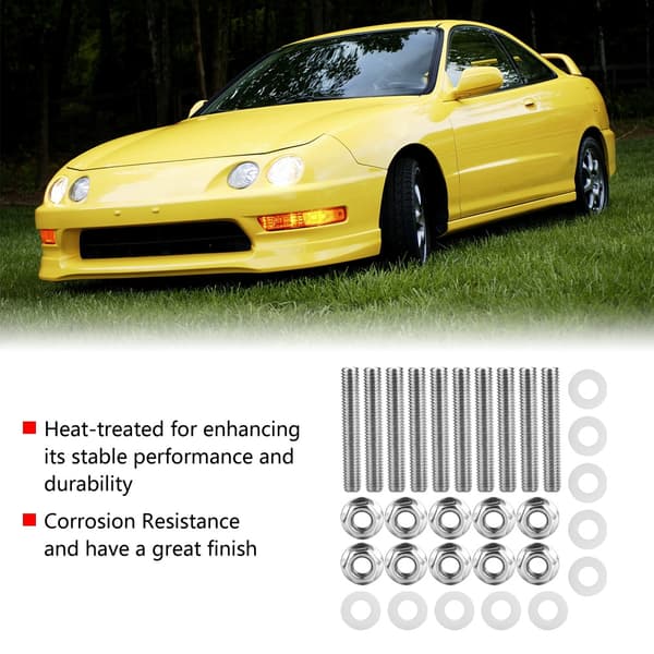 Rustfrit stål sort udstødningsmanifold Header Stud Bolt Kit til Honda Acura