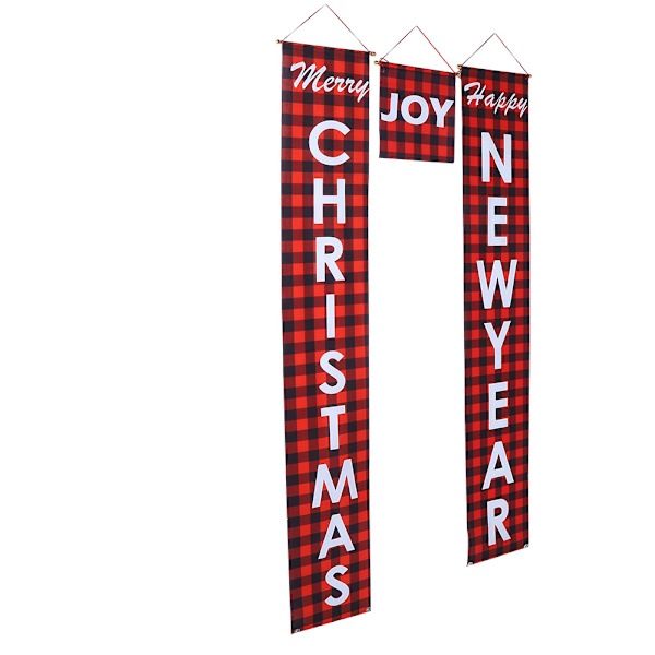 1 Par Julehilsbanner til Indendørs/Udendørs Fordør Julepynt