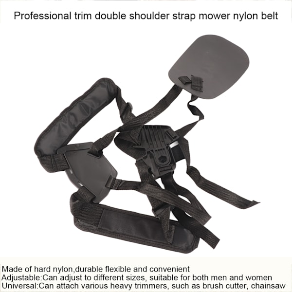 Dobbel Skulderstropp Nylonbelte for Profesjonelle Gressklippere og Ryddesager for Hagearbeid og Plenpleie.
