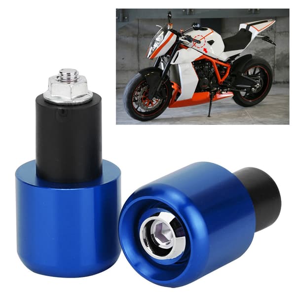 2st 22mm Motorcykelstyre Ändplugg Blå Modifieringstillbehör