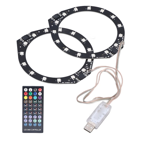 RGB LED Lysring Bluetooth Synkroniseret Musik 400 Effekter 8 Farver LED Båndlys med App Kontrol til PS5 Konsol