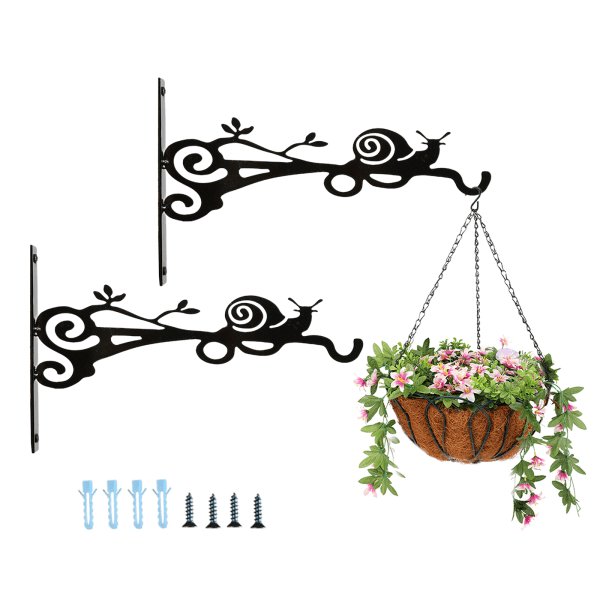 (Snigel) Justerbar Teleskopisk Blomkruka Krokhållare Utomhus Balkong Fågelmatare Väggkrok (26*16cm) Material: Järnkonst