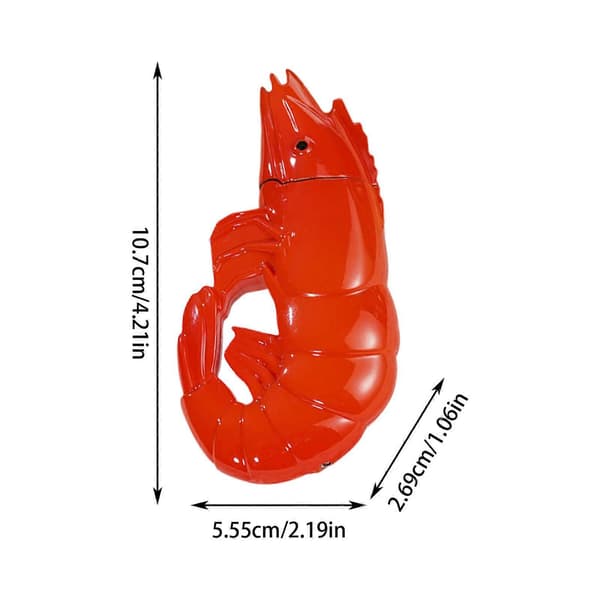Windproof Blue Flame New And Unique Personality Shrimp Refillable Butane Adjustable Flame Size Lighter Suitable For Gifts Cigars Camping B