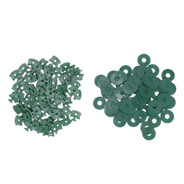 100 stk. Drivhus Twist Clips Plastik Skyggefastgørelsesclips med Skiver til Drivhusisolering Boble Net Wrap