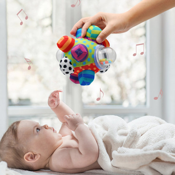 Baby aistinvarainen lelukangas Pehmeä kirkas väri Varhaisoppiminen Opettavat tarttumisaktiviteetit Helinäpallolelu Suuri- W
