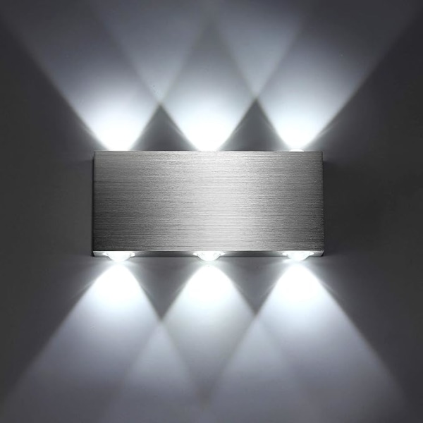 LED-seinälamppu 6W sisäseinävalaisin Moderni neliö ylös alas Alumiini Valaistus Koristevalo makuuhuoneeseen Sänky Eteinen Olohuone Hotelli Baari Viileä