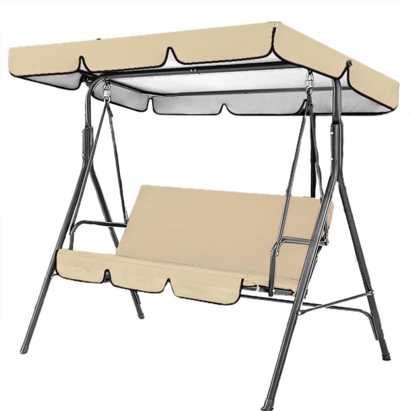 Toppregnskydd, regntätt vågigt parkregnskydd, utomhusgårdssvingtak, beige tre-sitsig: 164*114*15