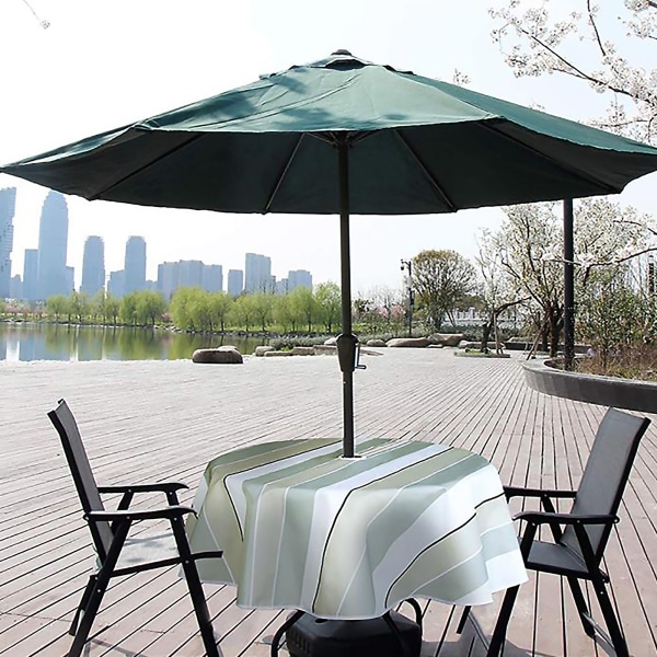 Terrasse gårdsplass utendørs duk regntett og oljetett duk med glidelås med paraplyhull (stripet rundt 150*150CM)