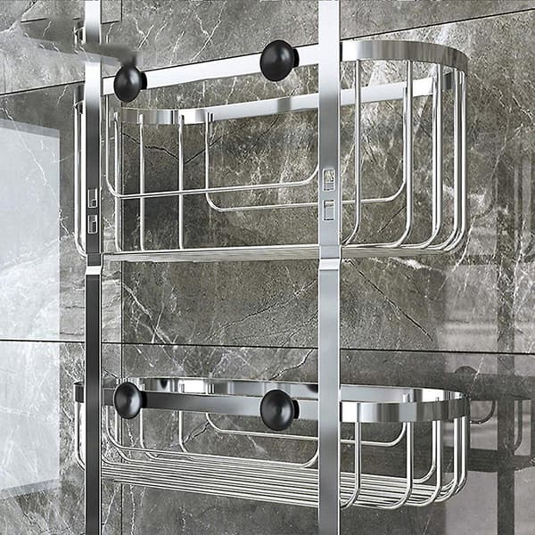 Badeværelse brusekurv hylde hængende brusekrog til shampoo balsam Chrome Plated