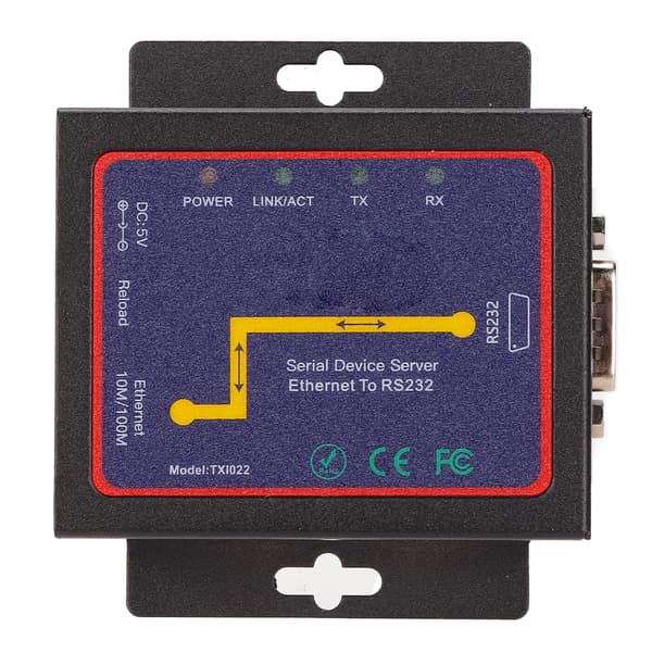 RS232 til RJ45 Konverter 10 100Mbps 300bps til 230400bps IP210 Chipset Windows Kompatibel -10℃ til 55℃