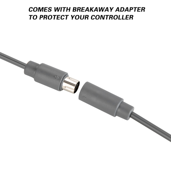 USB 4-pins Spillkontrollkabel Erstatningsledning Avtakbar Adapter For Xbox 360 (Grå)