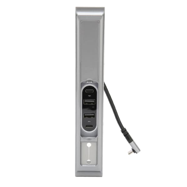 27W USB LED Hub Hurtiglading Multi Port Dockingstasjon for Tesla Model 3 Y Senterkonsoll Sølv