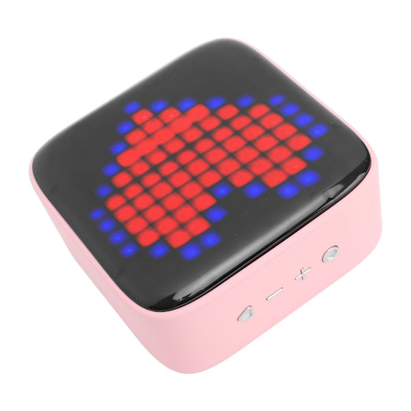 Mini Bluetooth-högtalare Retro LED Färgrik Ljus Pixel Stil Bärbar Trådlös Högtalare för Sovrum Kontor Sovsal Utomhus Rosa