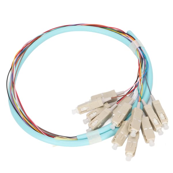 12-tråds Multimode Fiberoptisk Patch-kabel Keramisk Ferrule Lavt Innsettingstap for Instrumentering
