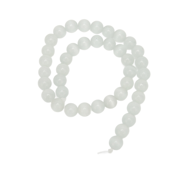 10mm Hvide Multifunktionelle Natursten Runde Perler Armbånd - DIY Smykkefremstilling Tilbehør