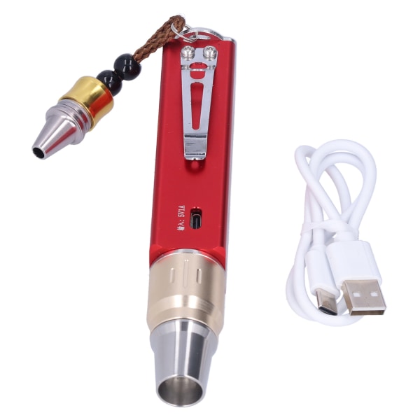 LED-taskulamppu 2 valotilassa kannettava USB -ladattava tehokas taskulamppu korujen arviointiin - W