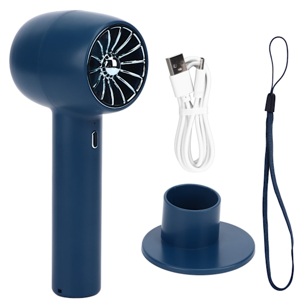 Handheld Fan Handheld 3 Levels Adjustable Speed 2 in 1 USB Charge Strong Power Portable Low Noise Portable Fan Handheld Blue