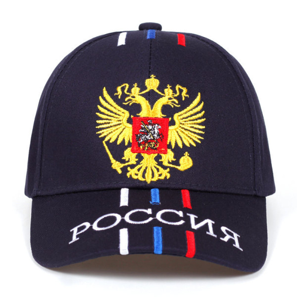 Bomull utendørs baseball caps russisk emblem broderi mote sportshatter for menn og kvinner Patriot caps marineblå