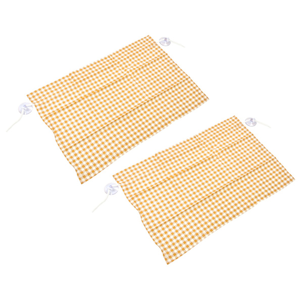 2 st Grid Design Anti-UV Bilskydd för Sidofönster med Sugkoppar, Gult Rutnät