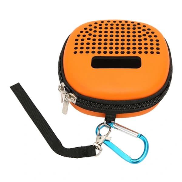 Micro Bluetooth Speaker Case, Crash-proof, Scratch-resistant, Waterproof, Portable EVA Semi-rigid Case with Metal Hook, Orange