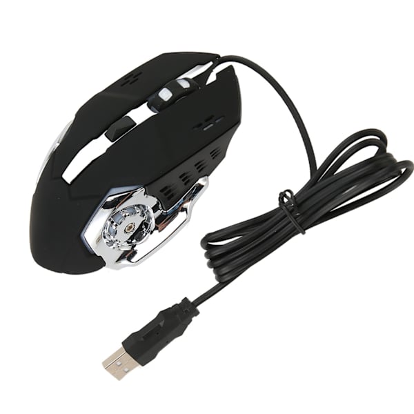 Ledningsforbundet Gaming Mus USB Optisk Computer Mus med RGB Baggrundsbelysning 4 Justerbar DPI Op til 3600 Bærbar Lydløs Mus til Windows 7 8 10 XP Sort