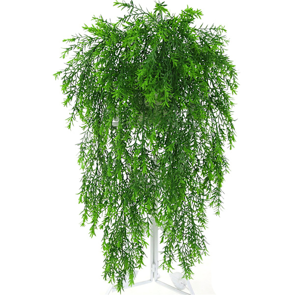 5-grenet Lucky Grass veggdekor - Kunstig plantedekorasjon for hjem og bryllup, 1 pakke med grønne kunstige blomster
