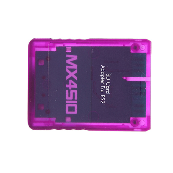 Lagerkort Adapter Transparent Plug and Play Professionel Spilkonsol Hukommelseskortlæser til PS2 Lilla
