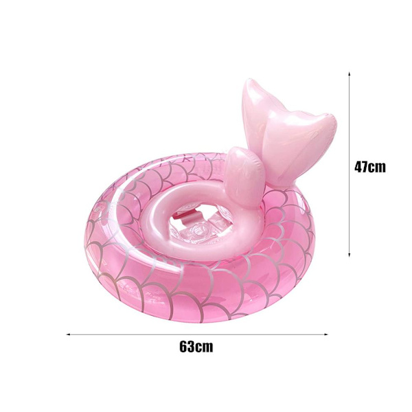 (Ikke tilgængelig i Storbritannien) 1 stk. baby pool svømmering med svømmesæde oppustelig svømmering lyserød 63*47cm