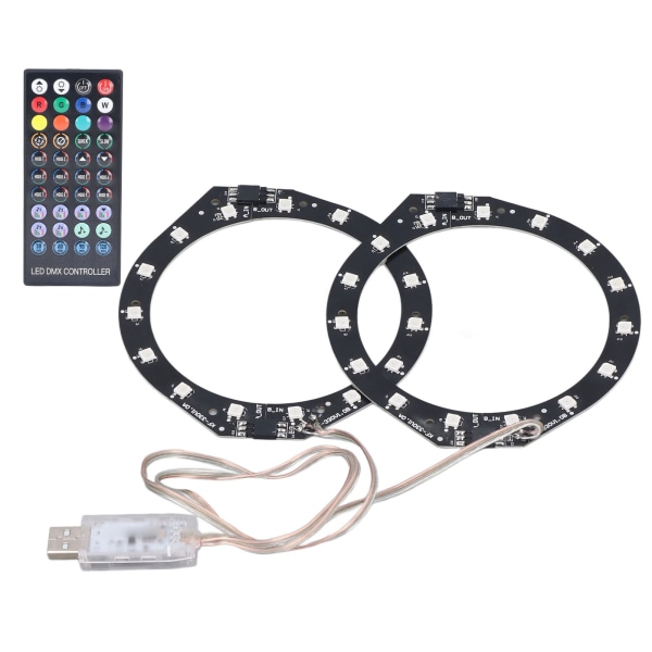 RGB LED-ljusring Bluetooth Sync Music 400-effekter 8 färger LED-bandljus med appkontroll för PS5-konsol-W