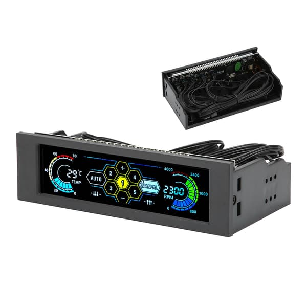 PC-blæser temperaturregulator med PVC-linsepaneldisplay 5 sæt computer temperaturmonitor