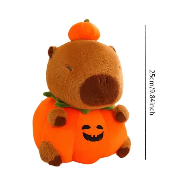 Plys Græskar Capybara Udstoppede Capybara Legetøj Sofapude Rumindretning Blød Capybara 25cm