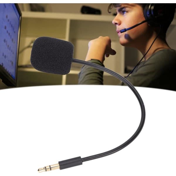 3,5 mm Headset Microphone Sponge Aluminum Alloy Replacement of Headset Microphone Universal 3,5 mm Game Controller Replacement