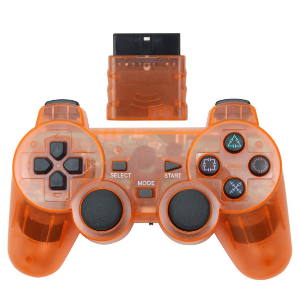 Trådlös Gamepad Transparent Sensitive 2.4G Dual Vibration Gamepad Controller för speltillbehör Orange