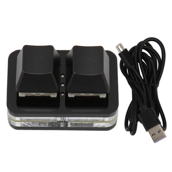 USB 2-näppäimen Mini-näppäimistö Mukautettava RGB LED-taustavalaistus Makro-ohjelmointi Näppäimistö Windowsille OS X:lle Linuxille Musta