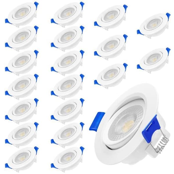 [BT02]XMTECH 20-pack 5W Slim LED Downlight Panel Varmvitt Infälld Takspotlight Kompatibel med Badrum Vardagsrum Sovrum[JUN]