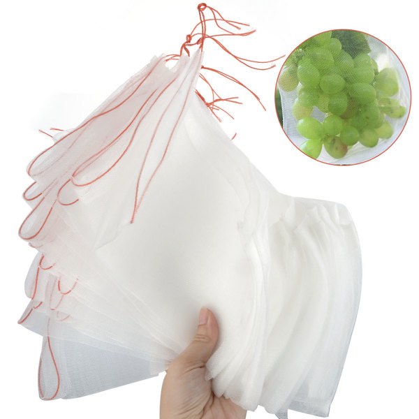 (20 stk) Nylon nettingpose frøpose stor frøbløtleggingspose frukt insektsikker gasbind 25*15
