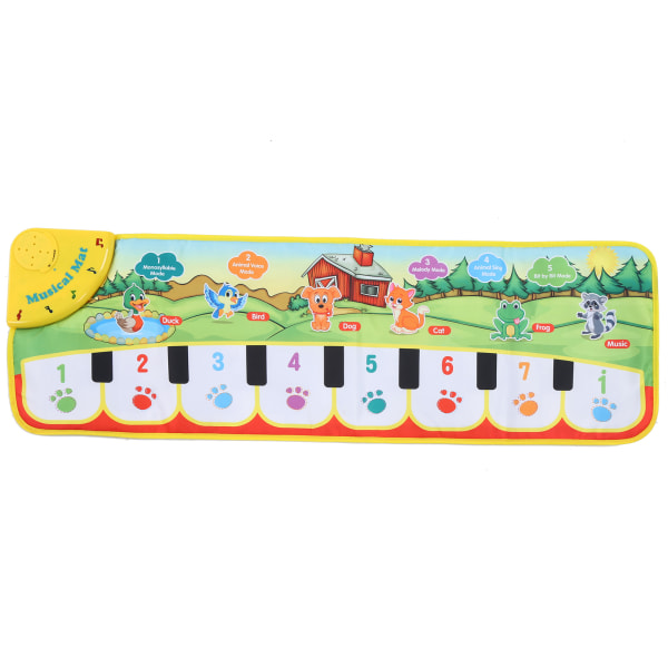 Babymusiktæppe Børn Elektronisk klaver Keyboard Tæppe Legemåtte Pædagogisk legetøjMusiktæppe- W