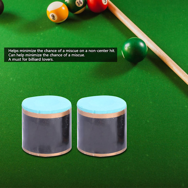 2 kpl Liukumaton biljardikepin liitu biljardiin ja snookeriin - kuiva lisävaruste (vihreä)