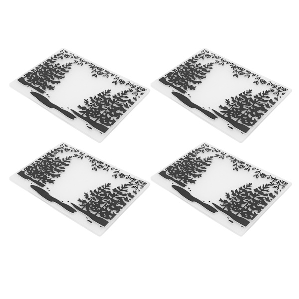 Sett med 4 hevede relieff-embossingsmapper for DIY-håndverk – Plastmaler for bruk med embossingsmaskiner