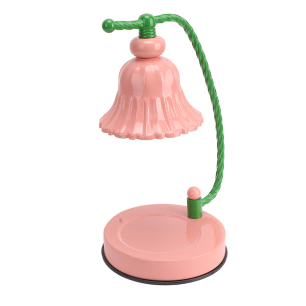 Dimbar Stearinljusvärmare med 2 Glödlampor - Rosa Smältande Ljus för Heminredning, 110-240V EU-kontakt, 220V Ljuskälla, Perfekt för Avkoppling