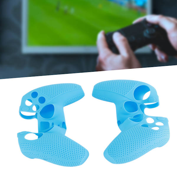 2 stk DOBE Antiskid Silikon Spillkonsollbeskyttelse Gamepad Håndtak Grep for PS5 (Blå)