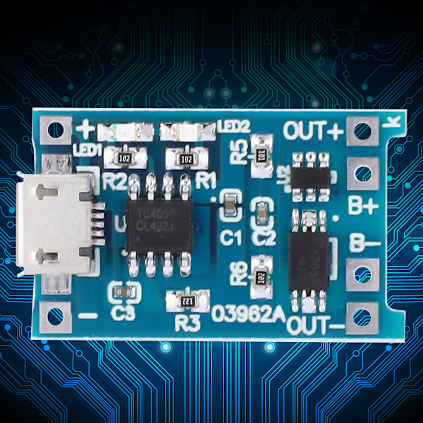 10 kpl Micro USB 18650 Litium LiPo Akun Latausmoduuli 5V 1A Suojalevyllä