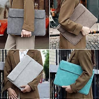 Ergonomisk Notebook Sleeve Stativ Blød Skriveunderlag, Holdbart Læderetui Til Bærbar Beskyttelse Mørkegrå Dark Grey