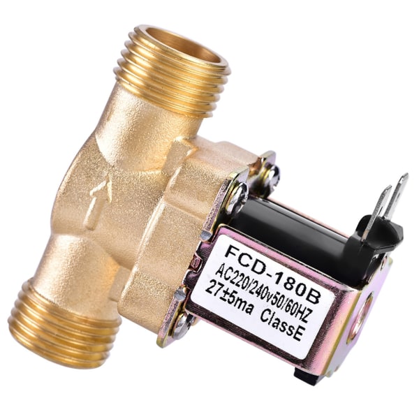 Electric Solenoid Valve Brass Magnetic Solenoid Valve 220v Normally Closed Electric Solenoid Valve 3/4" AC 220V N/C℉ for Water Control, 6.4 * 6.2cm